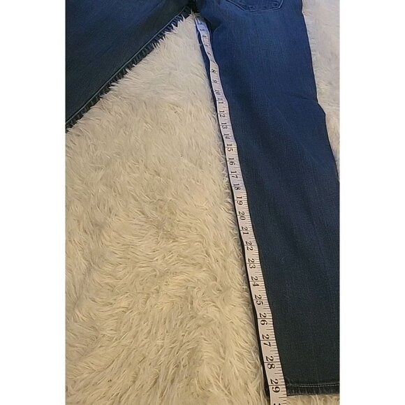 Kut from the Kloth Women 8 Catherine Blue M LowRise Straight Leg Jean Distressed - Picture 4 of 9